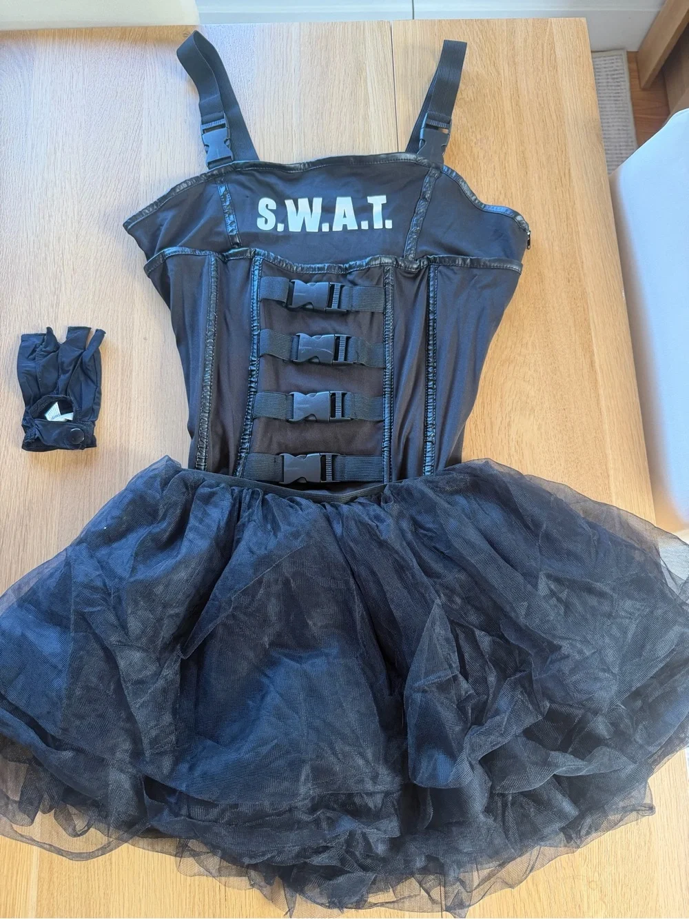 Women's Black S.W.A.T. Costume - Includes Top, Tutu, Boyshorts & Gloves